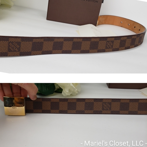 Authentic Louis Vuitton Damier Ebene Buckle Belt with Box #2616M - Picture 5 of 7